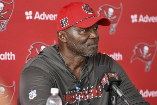 July 30, 2026, Tampa, Florida, USA: Tampa Bay Buccaneers 2026-2027 head coach Todd Bowles speaks at a news conference during training camp. Florida News - July 30, 2026  - ZUMAp_bu 0863058067st Copyright: xHannahxWallsx