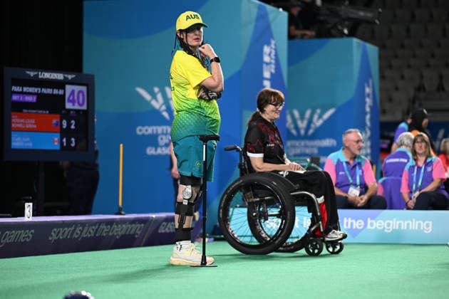 COM26 BOWLS, Serena Bonnell during the Women™s Pairs Para Lawn Bowls during the Glasgow 2026 Commonwealth Games at SEC Centre Hall 3 in Glasgow, Scotland, Thursday, July 30, 2026. ( NO ARCHIVING, EDITORIAL USE ONLY Glasgow Scotland United Kingdom  Copyright: xLUKASxCOCHx 20260731143401118137
