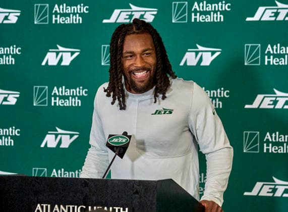 New York Jets wide receiver Omar Cooper, Jr. (83) during press conference, PK, Pressekonferenz at training camp at the Atlantic Health Jets Training Center, Florham Park, New Jersey. CSM Florham Park United States - ZUMAc04_ 20260730_zma_c04_048 Copyright: xDuncanxWilliamsx