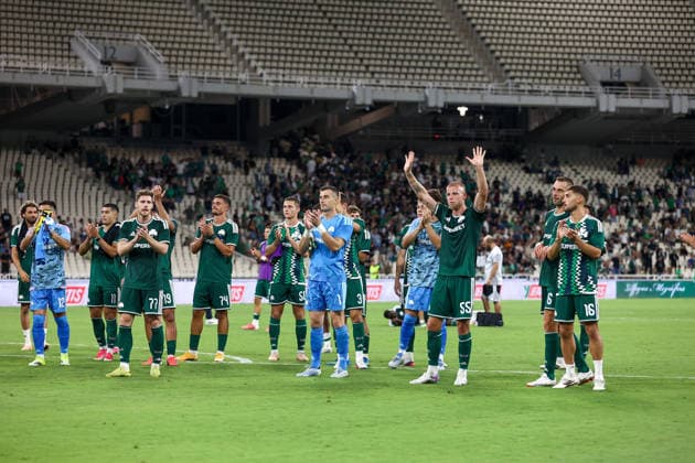 Panathinaikos F.C. v Paksi FC UEFA Europa Conference League Panathinaikos F.C. players thank their supporters at the end of the UEFA Europa Conference League match at the Olympic Stadium (Greece), Marousi 30 07 2026 UK Newspapers OUT Copyright: xYannisxHalasx FIL-23688-0065