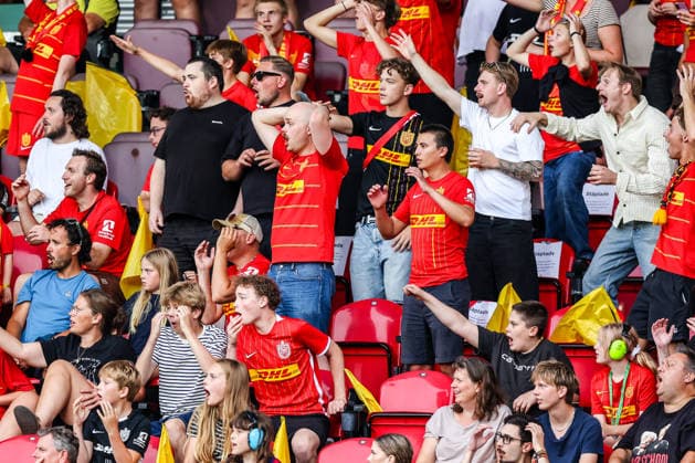 FC Nordsjaelland v GAIS, UEFA Conference League qualification, Farum, Denmark Farum, Denmark. 30th, July 2026. Football fans of FC Nordsjaelland seen on the stands at the UEFA Conference League qualification match between FC Nordsjaelland and GAIS at Right to Dream Park. Denmark, Farum  Copyright: xGonzalesxPhoto RunexMathiesenx