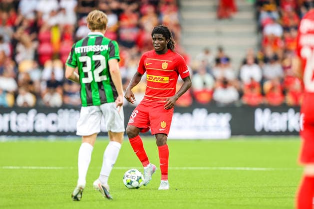 FC Nordsjaelland v GAIS, UEFA Conference League qualification, Farum, Denmark Farum, Denmark. 30th, July 2026. Caleb Yirenkyi (36) of FC Nordsjaelland seen during the UEFA Conference League qualification match between FC Nordsjaelland and GAIS at Right to Dream Park. Denmark, Farum  Copyright: xGonzalesxPhoto RunexMathiesenx