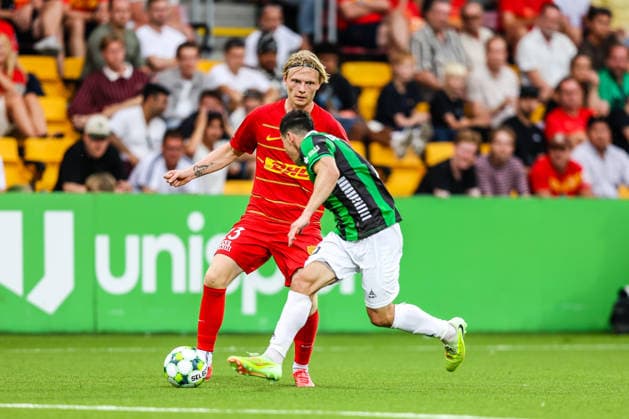 FC Nordsjaelland v GAIS, UEFA Conference League qualification, Farum, Denmark Farum, Denmark. 30th, July 2026. Runar Norheim (23) of FC Nordsjaelland seen during the UEFA Conference League qualification match between FC Nordsjaelland and GAIS at Right to Dream Park. Denmark, Farum  Copyright: xGonzalesxPhoto RunexMathiesenx