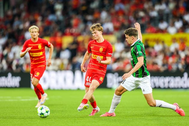 FC Nordsjaelland v GAIS, UEFA Conference League qualification, Farum, Denmark Farum, Denmark. 30th, July 2026. Hjalte Boe Rasmussen (40) of FC Nordsjaelland seen during the UEFA Conference League qualification match between FC Nordsjaelland and GAIS at Right to Dream Park. Denmark, Farum  Copyright: xGonzalesxPhoto RunexMathiesenx