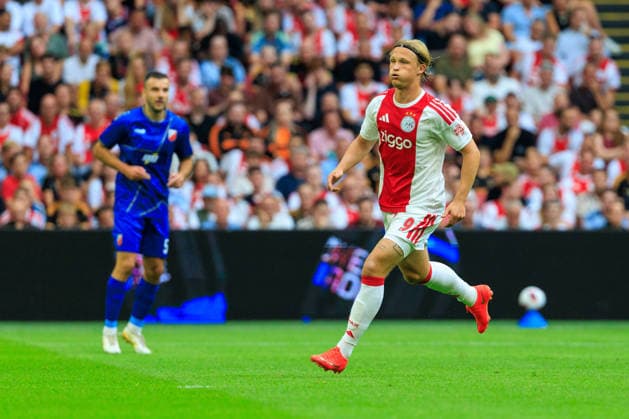 AFC Ajax v FK Vojvodina - UEFA Conference League AMSTERDAM, NETHERLANDS - JULY 30: Kasper Dolberg of AFC Ajax during the UEFA Conference League match between AFC Ajax and FK Vojvodina at Johan Cruijff Arena on July 30, 2026 in Amsterdam, Netherlands. Amsterdam Johan Cruijff Arena Netherlands Content not available for redistribution in The Netherlands directly or indirectly through any third parties. Copyright: xMarcelxvanxPlateringenx