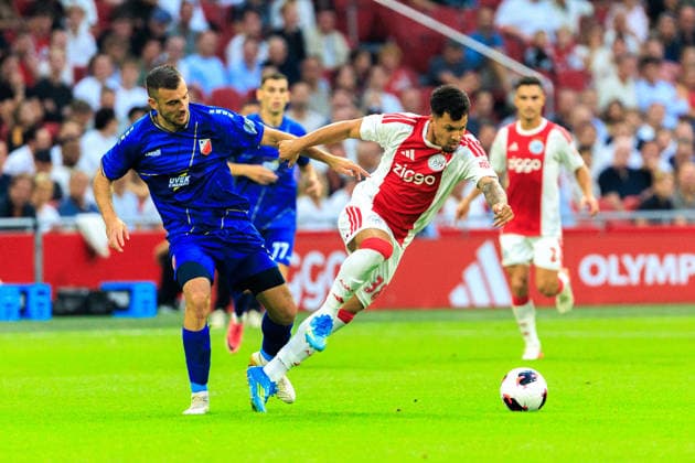 AFC Ajax v FK Vojvodina - UEFA Conference League AMSTERDAM, NETHERLANDS - JULY 30: Marcos Leonardo of AFC Ajax during the UEFA Conference League match between AFC Ajax and FK Vojvodina at Johan Cruijff Arena on July 30, 2026 in Amsterdam, Netherlands. Amsterdam Johan Cruijff Arena Netherlands Content not available for redistribution in The Netherlands directly or indirectly through any third parties. Copyright: xMarcelxvanxPlateringenx