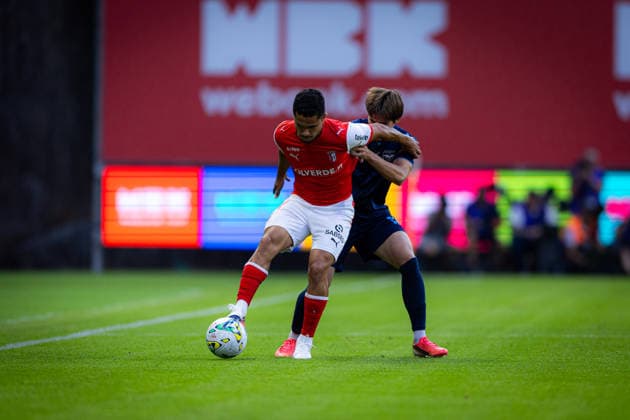 Gabriel Silva seen during UEFA Conference League qualifying game between teams of SC Braga and FK Zeleznicar Pancevo (Luis Santos Ball Raw Images) Braga Estadio Municipal de Braga Portugal Copyright: xLuisxSantosx luissantos_braga_zeleznicar_2627_49