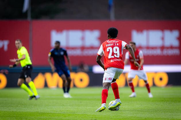 Jean-Baptiste Gorby seen during UEFA Conference League qualifying game between teams of SC Braga and FK Zeleznicar Pancevo (Luis Santos Ball Raw Images) Braga Estadio Municipal de Braga Portugal Copyright: xLuisxSantosx luissantos_braga_zeleznicar_2627_50