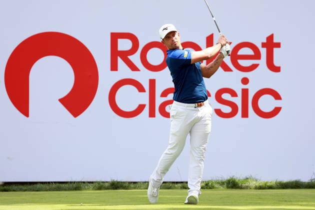U.S. Senior Open Championship DETROIT, MICHIGAN - JULY 30: Adrien Saddier of Esery, France hits from the 13th tee during the first round of the Rocket Classic 2026 at the Detroit Golf Club in Detroit, Michigan, USA, July 30, 2026. Detoit Michian United States  Copyright: xAmyxLemusx originalFilename:lemus-ussenior260730_nphI6.jpg