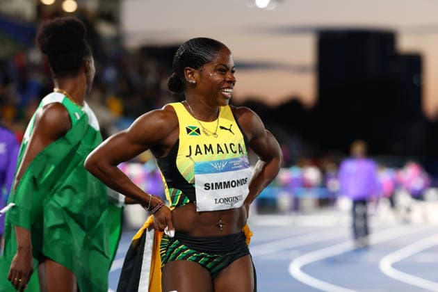 July 30, 2026, Glasgow, Scotland, Great Britain: MEGAN SIMMONDS of Jamaica celebrates her second place in the Athletics Women s 100m hurdles Final of the Commonwealth Games Glasgow 2026 at the Scotstoun Stadium in Glasgow, Scotland. Glasgow Great Britain - ZUMAc179 20260730_zep_c179_001 Copyright: xMickaelxChavetx