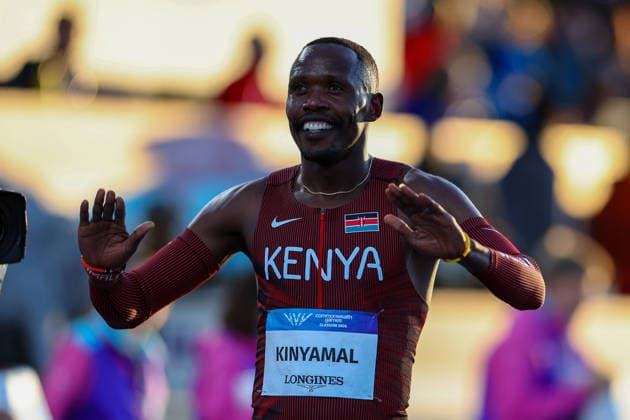 RECORD DATE NOT STATED 30th July 2026; Glasgow, Scotland; 2026 Commonwealth Games, Day Eight; Scotstoun Stadium Athletics, Mens 800m SF, Wyclife Kinyamal (KEN) wins the race RogerxEvans
