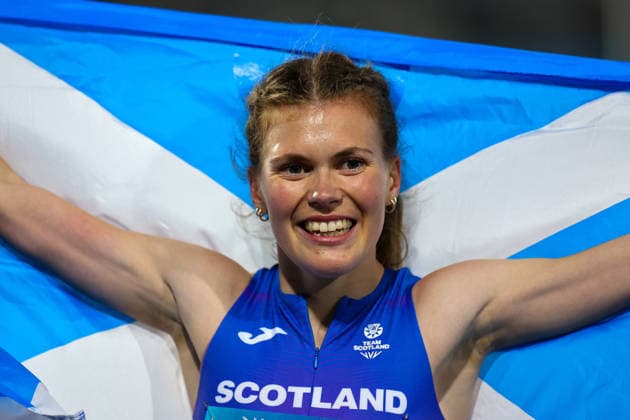 RECORD DATE NOT STATED 30th July 2026; Glasgow, Scotland; 2026 Commonwealth Games, Day Eight; Scotstoun Stadium Athletics, Womens 5000m, Megan Keith (SCO) is third RogerxEvans