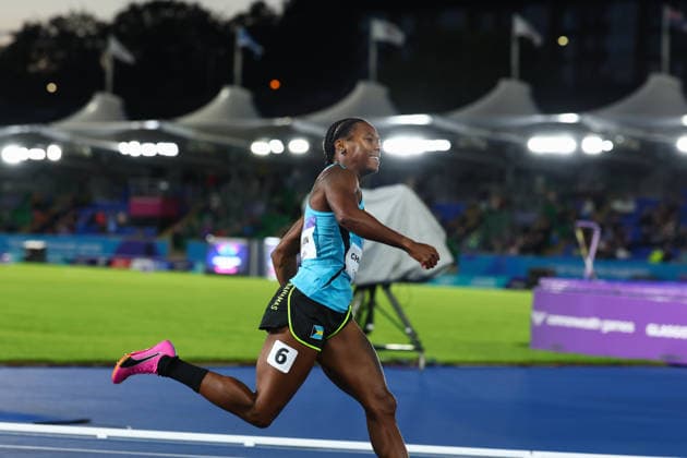 July 30, 2026, Glasgow, Scotland, Great Britain: DEVYNNE CHARLTON of The Bahamas reacts to winning the Athletics Women s 100m hurdles Final of the Commonwealth Games Glasgow 2026 at the Scotstoun Stadium in Glasgow, Scotland. Glasgow Great Britain - ZUMAc179 20260730_zep_c179_013 Copyright: xMickaelxChavetx