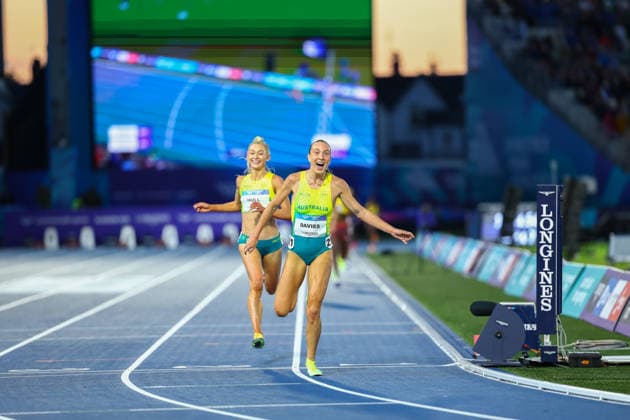 July 30, 2026, Glasgow, Scotland, Great Britain: ROSE DAVIES of Australia reacts to winning in the Athletics Women s 5000m Final of the Commonwealth Games Glasgow 2026 at the Scotstoun Stadium in Glasgow, Scotland. JESSICA HULL of Australia is second. Commowealth Games 2026: Athletics  - ZUMAc179 20260730_zep_c179_047 Copyright: xMickaelxChavetx
