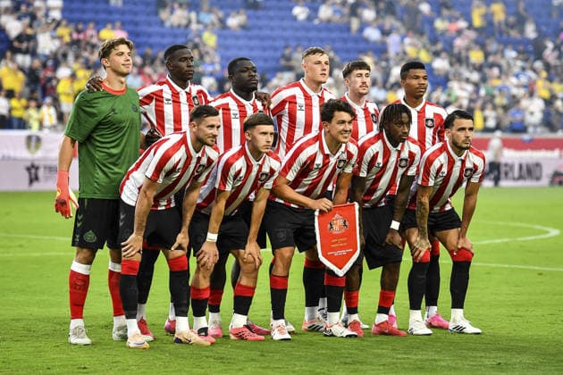 Sunderland AFC starting eleven before the pre-season friendly match between Sunderland AFC and Leeds United at Sports Illustrated Stadium on July 30, 2026 in Harrison, NJ, United States.  Copyright: xRebekahxWynkoopx xSPPx Sportspressphoto_SPR198705