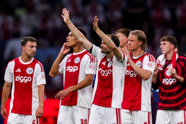 AMSTERDAM, NETHERLANDS - JULY 30: Daley Blind of AFC Ajax waves after the UEFA Conference League 2026 27 second qualifying round second leg match between AFC Ajax and at Johan Cruijff Arena on July 30, 2026 in Amsterdam, Netherlands.  Copyright: xRenexNijhuis MBxMediax
