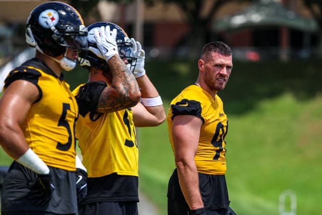 July 30, 2026, Latrobe, Pennsylvania, USA: Pittsburgh Steelers linebacker TJ WATT (90) during the Pittsburgh Steelers Training Camp in Latrobe, Pennsylvania. Latrobe USA - ZUMAg257 20260730_zsp_g257_019 Copyright: xBrentxGudenschwagerx