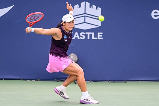 July 30, 2026, Washington, D.C, U.S: JANICE TJEN hits a backhand during her match against Anna Kalinskaya at the Rock Creek Tennis Center. Tennis 2026 - Mubadala Open  - ZUMAg196 20260730_zap_g196_025 Copyright: xKylexGustafsonx