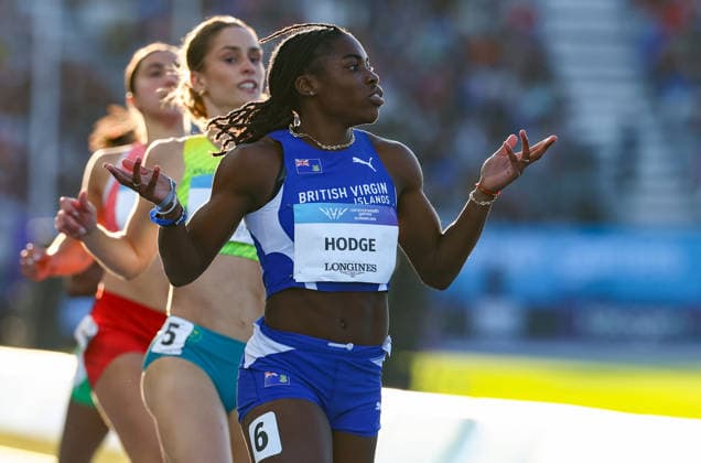 July 30, 2026, Glasgow, Scotland, Great Britain: Adaejah HODGE of the British Virgin Island wins the Athletics Women s 200m Semi Final 2 of the Commonwealth Games Glasgow 2026 at the Scotstoun Stadium in Glasgow, Scotland. Glasgow Great Britain - ZUMAc179 20260730_zep_c179_093 Copyright: xMickaelxChavetx