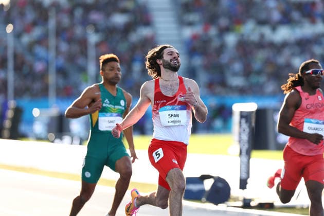July 30, 2026, Glasgow, Scotland, Great Britain: ZACHARY SHAW of England reacts to winning the Athletics Men s 100m T12 Final of the Commonwealth Games Glasgow 2026 at the Scotstoun Stadium in Glasgow, Scotland. Glasgow Great Britain - ZUMAc179 20260730_zep_c179_117 Copyright: xMickaelxChavetx