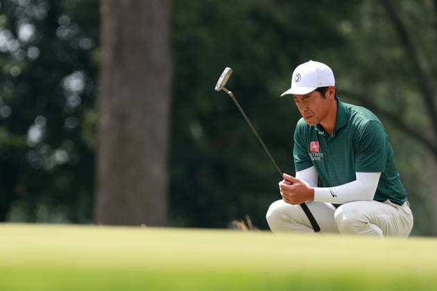 U.S. Senior Open Championship DETROIT, MICHIGAN - JULY 30: Jeffrey Kang of Los Angeles, California lines up his putt on the 12th green during the first round of the Rocket Classic 2026 at the Detroit Golf Club in Detroit, Michigan, USA, July 30, 2026. Detoit Michian United States  Copyright: xAmyxLemusx originalFilename:lemus-ussenior260730_npq4F.jpg
