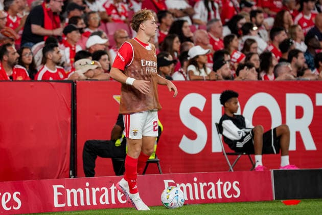 Fussball, UEFA Europa League Qualifikation: SL Benfica vs. FC St. Gallen 1879, Donnerstag, 30.07.2026 (Estadio da Luz, Lissabon, Portugal); Andreas Schjelderup (21, SL Benfica) *** Soccer, UEFA Europa League Qualifying: SL Benfica vs. FC St. Gallen 1879, Thursday, July 30, 2026, Estadio da Luz, Lisbon, Portugal; Andreas Schjelderup, 21, SL Benfica Copyright: xValentinxDomgjonix