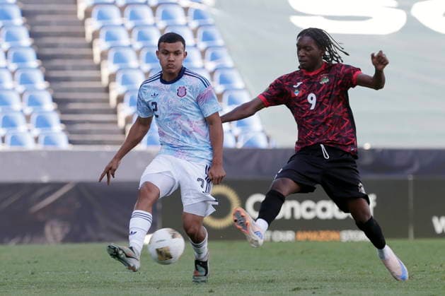CONCACAF U-20 Championship - Costa Rica vs Antigua and Bermuda Yerlan Sosa (L) of Costa Rica in action against Blake Philogene of Antigua and Barbuda during the CONCACAF U-20 Championship match between Costa Rica and Antigua and Barbuda in Puebla, Mexico, 30 July 2026. PUEBLA Mexico  Copyright: xHILDAxRIOSx