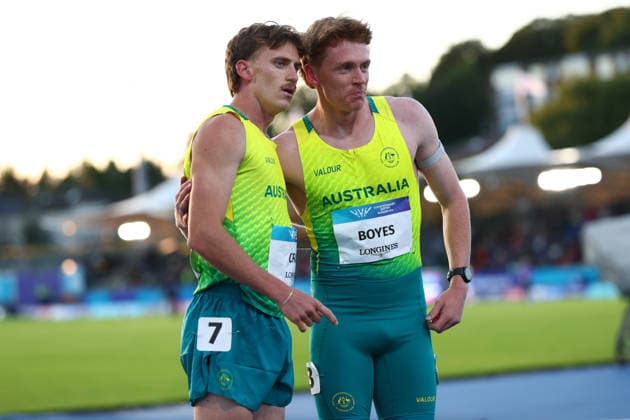 July 30, 2026, Glasgow, Scotland, Great Britain: PEYTON CRAIG and LUKE BOYES of Australia are third and second of the Athletics Men s 800m Semi Final 2 of the Commonwealth Games Glasgow 2026 at the Scotstoun Stadium in Glasgow, Scotland. Commowealth Games 2026: Athletics  - ZUMAc179 20260730_zep_c179_135 Copyright: xMickaelxChavetx