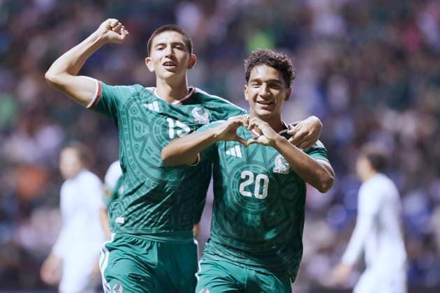 CONCACAF U-20 Championship - Mexico vs Guatemala Luis Carmona (L) and Diego Ramirez of Mexico celebrate a goal during the CONCACAF U-20 Championship match between Mexico and Guatemala in Puebla, Mexico, 30 July 2026. PUEBLA Mexico  Copyright: xHILDAxRIOSx