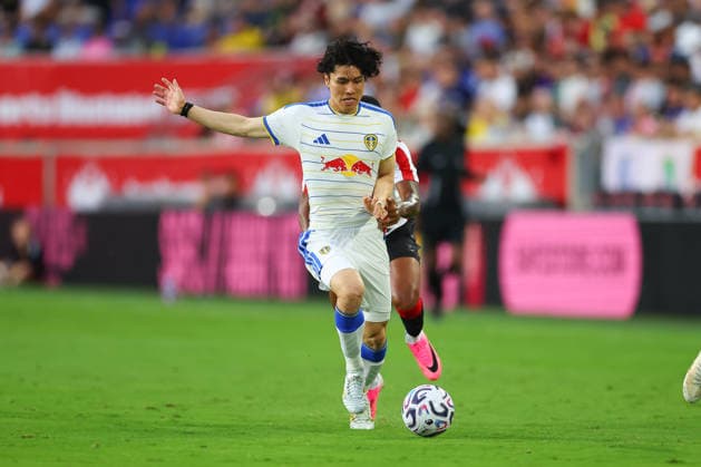 HARRISON, NJ - JULY 30: Ao Tanaka 22 of Leeds United FC during the game against Sunderland AFC on July 30, 2026 at Sports Illustrated Stadium in Harrison, New Jersey. (Photo by Rich Graessle Icon Sportswire) SOCCER: JUL 30 Leeds United v Sunderland AFC EDITORIAL USE ONLY Icon260723029566