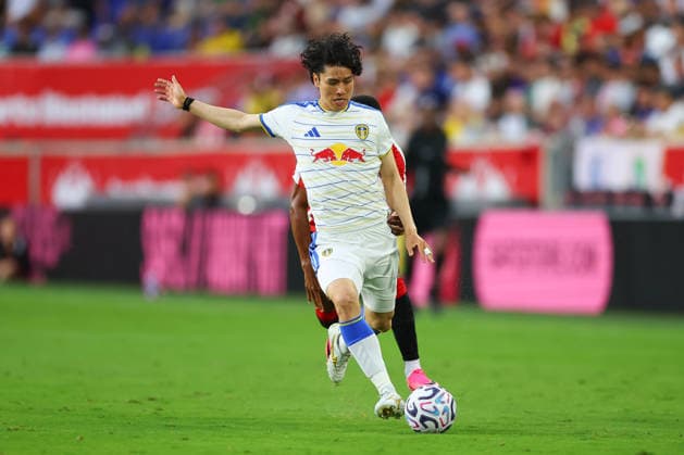 HARRISON, NJ - JULY 30: Ao Tanaka 22 of Leeds United FC during the game against Sunderland AFC on July 30, 2026 at Sports Illustrated Stadium in Harrison, New Jersey. (Photo by Rich Graessle Icon Sportswire) SOCCER: JUL 30 Leeds United v Sunderland AFC EDITORIAL USE ONLY Icon260723029568