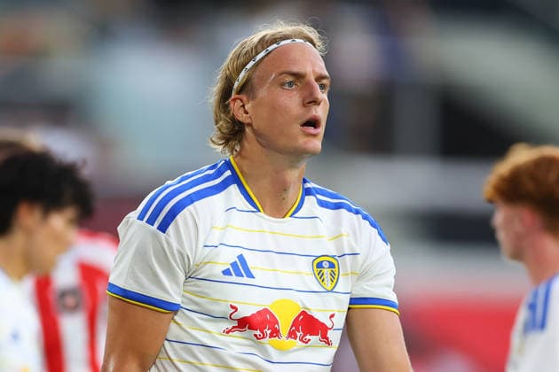 HARRISON, NJ - JULY 30: Sebastiaan Bornauw 33 of Leeds United FC during the game against Sunderland AFC on July 30, 2026 at Sports Illustrated Stadium in Harrison, New Jersey. (Photo by Rich Graessle Icon Sportswire) SOCCER: JUL 30 Leeds United v Sunderland AFC EDITORIAL USE ONLY Icon260723029574