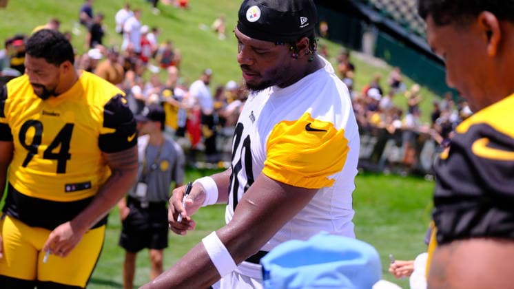 July 30, 2026: Darnell Washington 80 during the Pittsburgh Steelers training camp in Latrobe, PA CSM NFL, American Football Herren, USA 2026: Steelers Training Camp JULY 30  - ZUMAcp5_ 20260730_faf_cp5_054 Copyright: xJasonxPohuskix