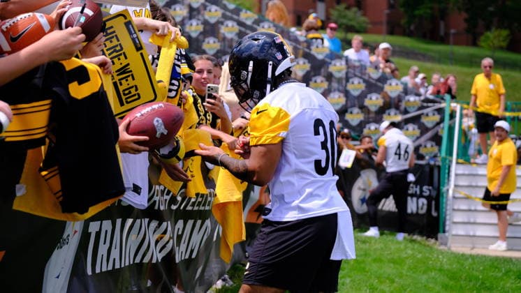July 30, 2026: Jaylen Warren 30 during the Pittsburgh Steelers training camp in Latrobe, PA CSM Latrobe USA - ZUMAcp5_ 20260730_faf_cp5_063 Copyright: xJasonxPohuskix