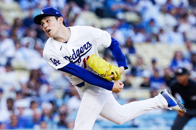 MLB, Baseball Herren, USA - Los Angeles Dodgers vs Seattle Mariners Dodgers pitcher Roki Sasaki throws a pitch during the MLB game between the Los Angeles Dodgers and Seattle Mariners at Uniqlo Field in Dodgers Stadium in Los Angeles, California, USA, 30 July 2026. LOS ANGELES CALIFORNIA UNITED STATES  Copyright: xCHRISxTORRESx