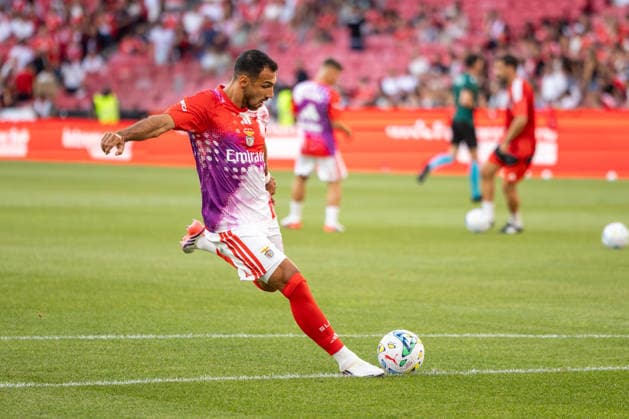 Benfica Vs St. Gallen in Lisbon - 30 Jul 2026 Vangelis Pavlidis of Benfica seen in action during the UEFA Europa League match between Benfica and FC St. Gallen at Estádio da Luz. Final score; Benfica 5:0 St. Gallen. Lisbon Portugal Copyright: xNunoxBrancox xSOPAxImagesx NBR_BenficaVsGallen-2
