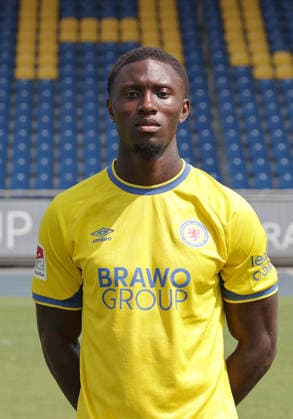 Aaron Opoku (Eintracht Braunschweig) ; Eintracht Braunschweig; 2.BL, Portraettermin 2026 2027 *** Aaron Opoku Eintracht Braunschweig Eintracht Braunschweig 2 BL, Photo Shoot 2026 2027