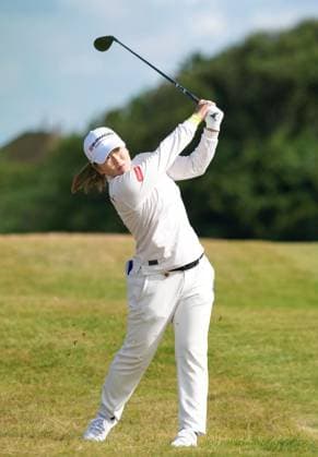 Golf: Women s British Open Mao Saigo of Japan plays a shot during the first round of the Women s British Open golf tournament on July 30, 2026, at Royal Lytham &amp; St Annes Golf Club in Lytham St Annes, England.  A14AA0005624662P