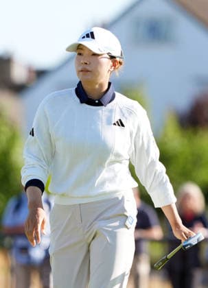 Golf: Women s British Open Hinako Shibuno of Japan is pictured after finishing the first round of the Women s British Open golf tournament at Royal Lytham &amp; St Annes Golf Club in Lytham St Annes, England, on July 30, 2026.  A14AA0005624663P