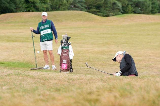 LYTHAM, ENGLAND - JULY 30: Nelly Korda (USA) plays from a bunker on the 2nd hole during Round 1 at the 50th AIG Women™s Open Championship at the Royal Lytham and St Anne™s Golf Club, Lytham on July 30, 2026 in Lancashire, England The 50th AIG Women™s Open Championship