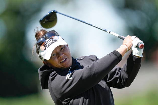LYTHAM, ENGLAND - JULY 30: Megan Khang (USA) plays from the 2nd tee during Round 1 at the 50th AIG Women™s Open Championship at the Royal Lytham and St Anne™s Golf Club, Lytham on July 30, 2026 in Lancashire, England The 50th AIG Women™s Open Championship