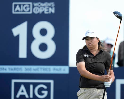 LYTHAM, ENGLAND - JULY 30: Shannon Tan (SGP) plays from the eighteenth tee during Round 1 at the 50th AIG Women™s Open Championship at the Royal Lytham and St Anne™s Golf Club, Lytham on July 30, 2026 in Lancashire, England The 50th AIG Women™s Open Championship