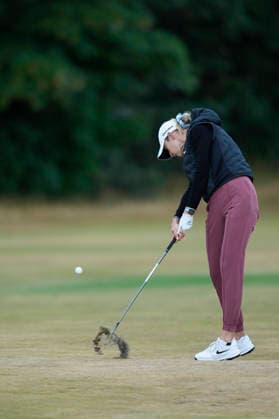 LYTHAM, ENGLAND - JULY 30: Lydia Nelly Korda (USA) plays from the second fairway during Round 1 at the 50th AIG Women™s Open Championship at the Royal Lytham and St Anne™s Golf Club, Lytham on July 30, 2026 in Lancashire, England The 50th AIG Women™s Open Championship