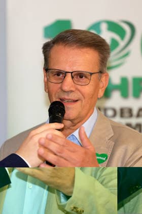 HANDBALL - HBL, Kiel, training camp GRAZ,AUSTRIA,31.JUL.26 - HANDBALL - HBL Handball-Bundesliga, THW Kiel, press conference, PK, Pressekonferenz Image shows vice president Prettenthaler (STHV).  GEPAxpictures xMarioxBuehner-Weinrauch