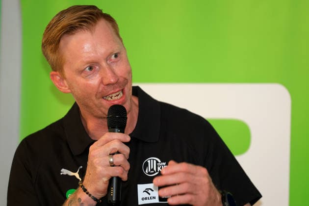 HANDBALL - HBL, Kiel, training camp GRAZ,AUSTRIA,31.JUL.26 - HANDBALL - HBL Handball-Bundesliga, THW Kiel, press conference, PK, Pressekonferenz Image shows head coach Boerge Lund (Kiel).  GEPAxpictures xMarioxBuehner-Weinrauch