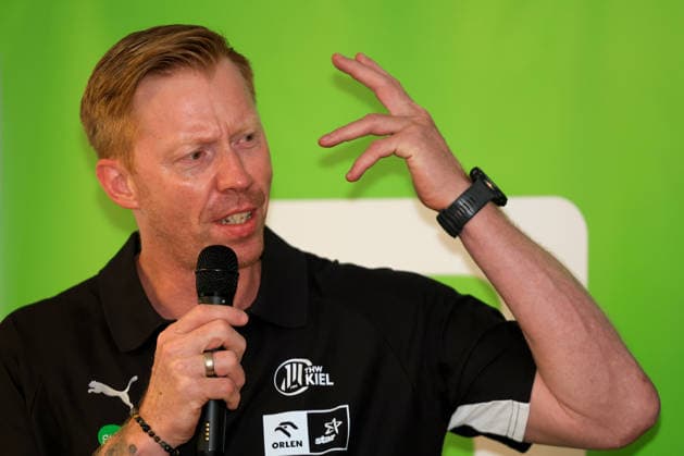 HANDBALL - HBL, Kiel, training camp GRAZ,AUSTRIA,31.JUL.26 - HANDBALL - HBL Handball-Bundesliga, THW Kiel, press conference, PK, Pressekonferenz Image shows head coach Boerge Lund (Kiel).  GEPAxpictures xMarioxBuehner-Weinrauch