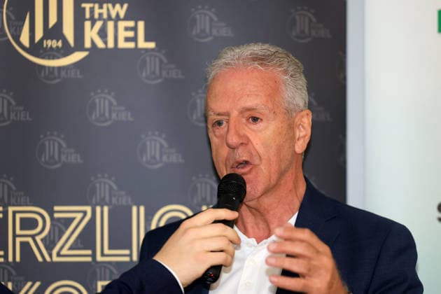 HANDBALL - HBL, Kiel, training camp GRAZ,AUSTRIA,31.JUL.26 - HANDBALL - HBL Handball-Bundesliga, THW Kiel, press conference, PK, Pressekonferenz Image shows president Gerhard Widmann (ASKOE).  GEPAxpictures xMarioxBuehner-Weinrauch