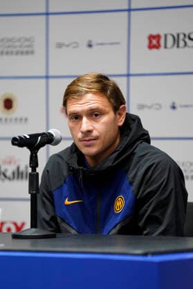 HONGKONG-SOCCER FOOTBALL-FEST NicolÃ² Barella of Inter Milan during Pre-Match press conference, PK, Pressekonferenz at Kai Tan Stadium during the Hong Kong Football Festival 2026 in Hong Kong, July 31, 2026. NEXPHER Vernon Yuen HONG KONG