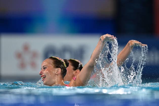 France, Paris, Centre Aquatique Olympique Metropole du Grand Paris, 31.07.2026, European Aquatics Championships Artistic Swimming - Day 1 - Duet Free Preliminary, Laelys Alavez and Romane Lunel of France Photo by Eibner Pressefoto Tino Henschel European Aquatics Championships Artistic Swimming - Day 1 - Duet Free Preliminary Paris *** France, Paris, Centre Aquatique Olympique Metropole du Grand Paris, July 31, 2026, European Aquatics Championships, Artistic Swimming, Day 1, Duet Free Preliminary, Laelys Alavez and Romane Lunel of France. Photo by Eibner Pressefoto, Tino Henschel. European Aquatics Championships, Artistic Swimming, Day 1, Duet Free Preliminary, Paris Copyright: xEibnerxPressefotox