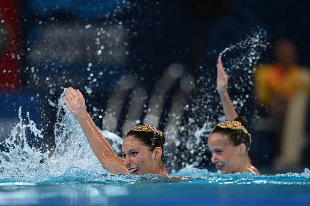 France, Paris, Centre Aquatique Olympique Metropole du Grand Paris, 31.07.2026, European Aquatics Championships Artistic Swimming - Day 1 - Duet Free Preliminary, Laelys Alavez and Romane Lunel of France Photo by Eibner Pressefoto Tino Henschel European Aquatics Championships Artistic Swimming - Day 1 - Duet Free Preliminary Paris *** France, Paris, Centre Aquatique Olympique Metropole du Grand Paris, July 31, 2026, European Aquatics Championships, Artistic Swimming, Day 1, Duet Free Preliminary, Laelys Alavez and Romane Lunel of France. Photo by Eibner Pressefoto, Tino Henschel. European Aquatics Championships, Artistic Swimming, Day 1, Duet Free Preliminary, Paris Copyright: xEibnerxPressefotox